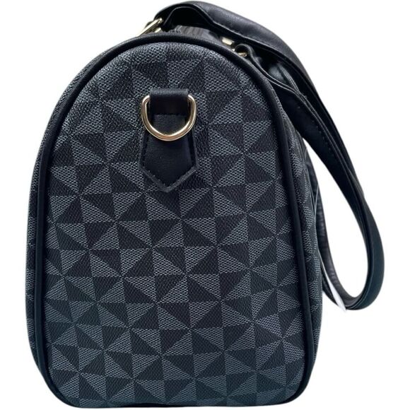 Designer Fashion Black Gray Monogram Large Bag - Picture 6 of 8